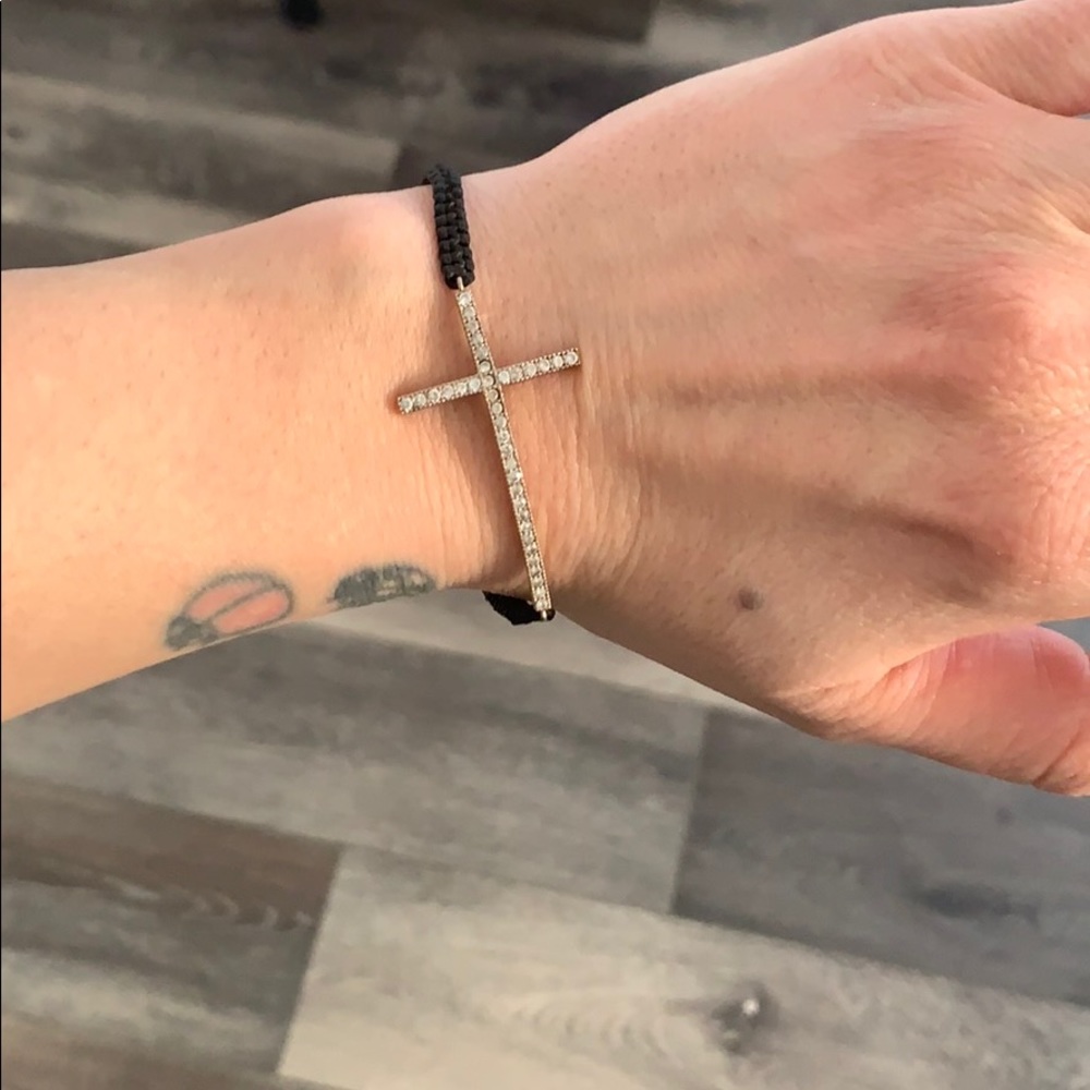 Adjustable Swarovski Crystal Cross Bracelet